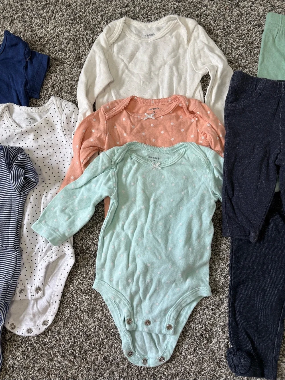Baby Girl Clothes Lot 3 Months Carter’s Onesies Pants Bundle 14 Pieces